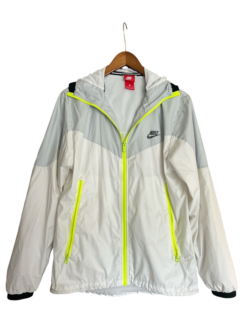 Nike Vintage Rare Windrunner Jacket Windbreaker Nylon Glanz Gray White